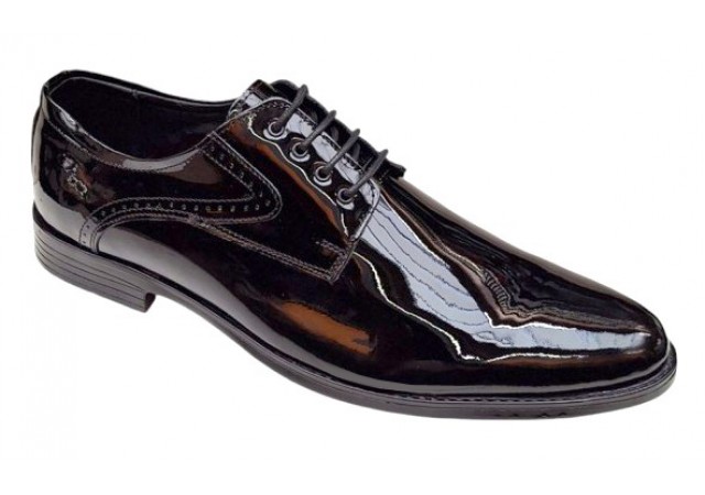 Pantofi barbati eleganti din piele naturala – Model David Negru Lac